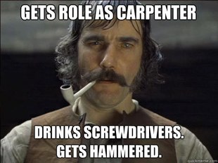 Overly committed Daniel Day Lewis