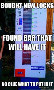 Empty Trash-picked vending machine