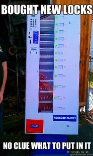 Empty Trash-picked vending machine