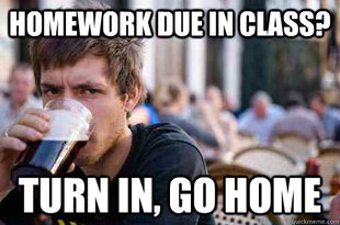 Lazy College Senior