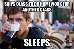 Lazy College Senior