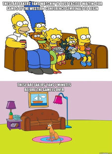 Lakers fans watching the NBA playoffs