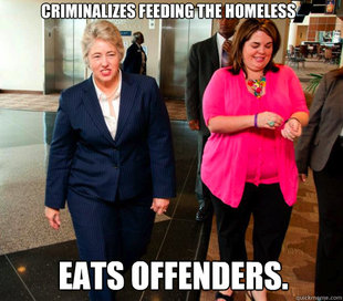 Annise Parker Eats Homeless People