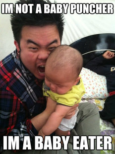 baby eating ducko