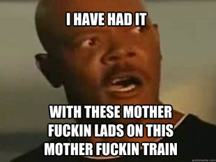 lads on a train