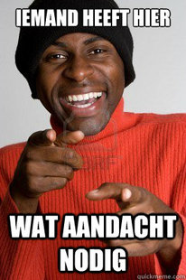 lachende aandachtsneger