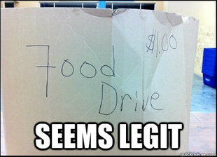 Food Drive Seems Legit