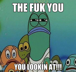 Serious fish SpongeBob