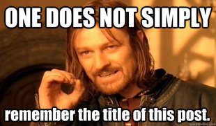 One Does Not Simply