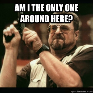 AM I THE ONLY ONE AROUND HERE