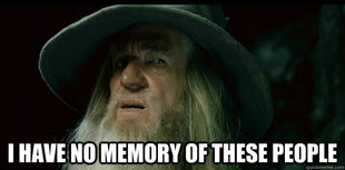 I have no memory Gandalf