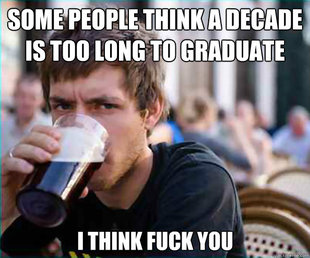 Lazy College Senior