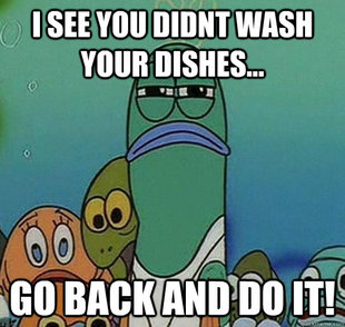 Serious fish SpongeBob