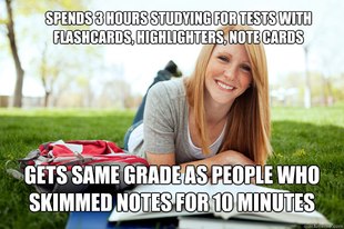 Dumb studying college girl